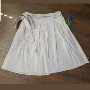 Theory Pinstriped Pleated Wrap Skirt Size 4